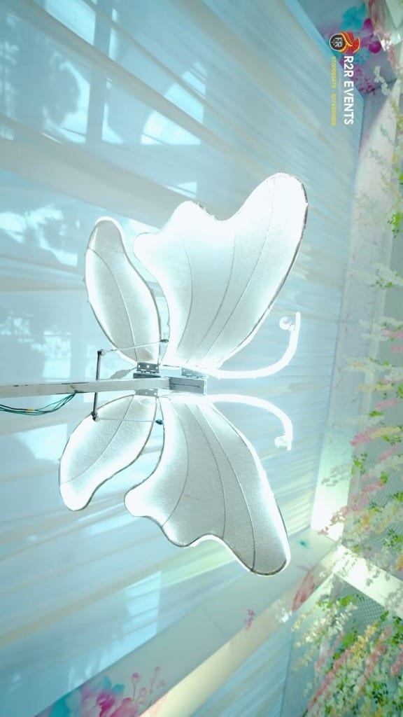 R2R celebration with luminous butterfly decor